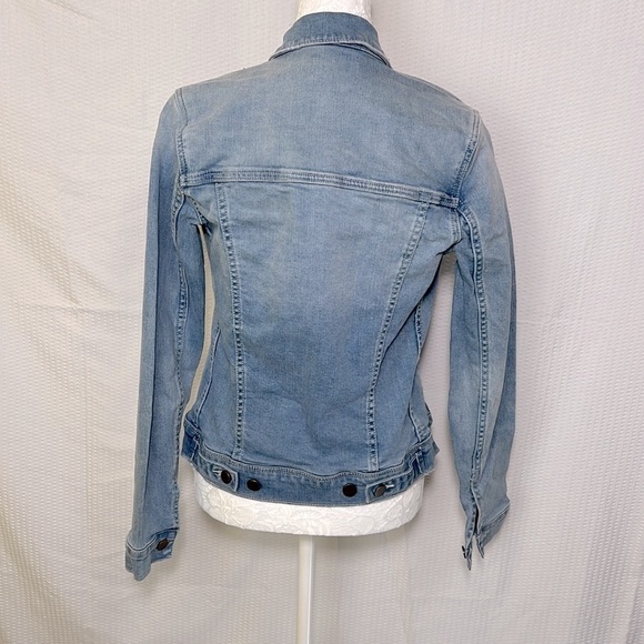 Bp Nordstrom Women’s Classic Light Blue Distressed Denim Jean Jacket -Sz XXSmall - Picture 2 of 8